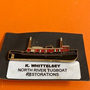 Tugboat Pin - Black and Gold